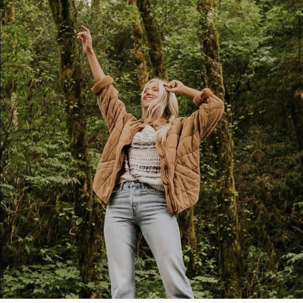 Free People Quilted Dolman Jacket